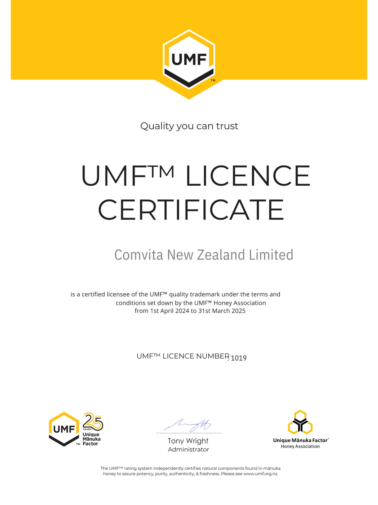 Comvita MGO 263+ (UMF™ 10+) Mānuka Honey